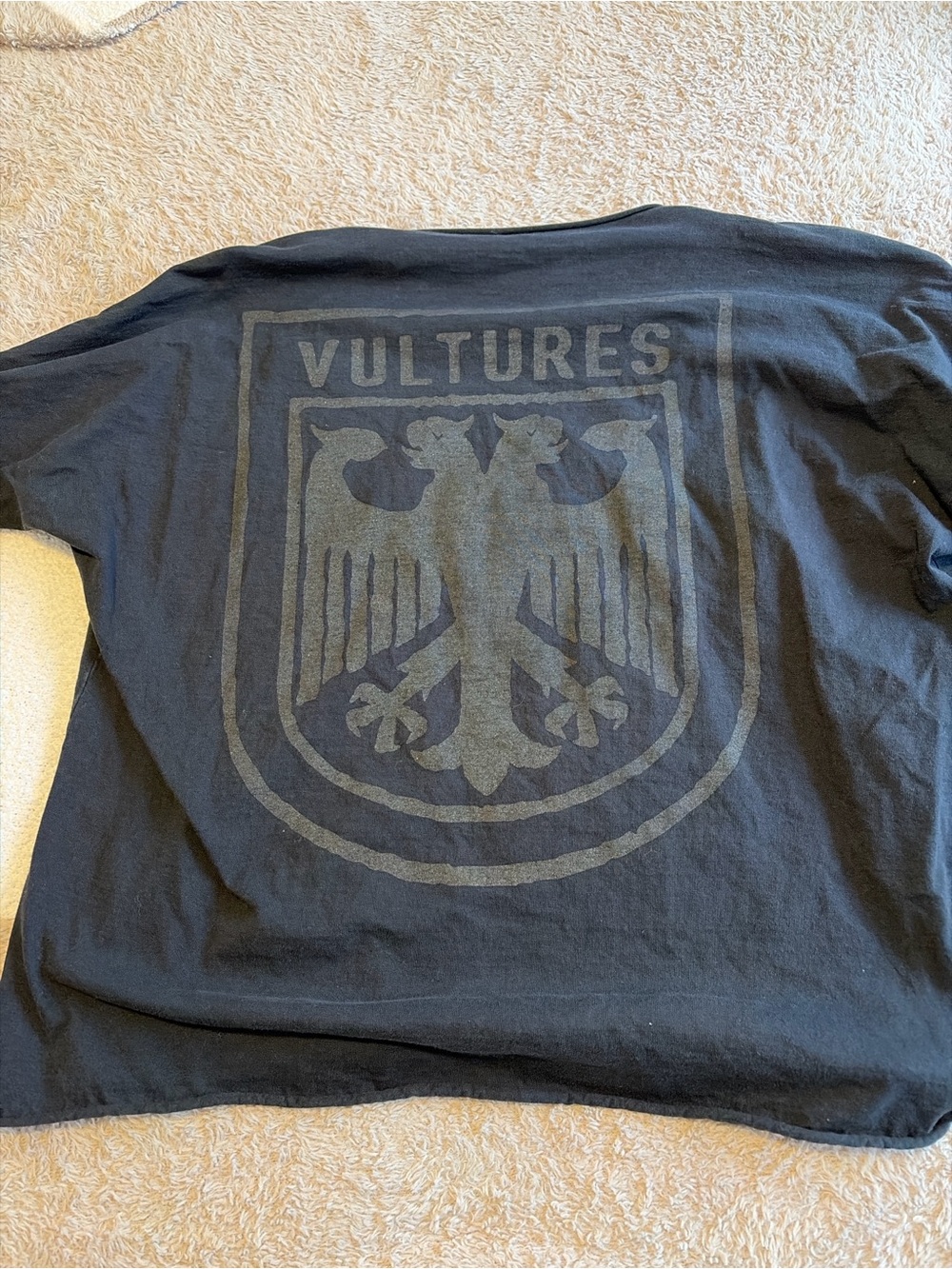 Vultures Black Graphic Long-Sleeve Top